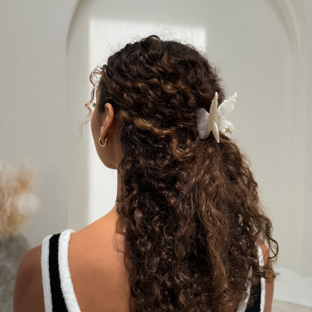 Ecofriendly Acetate Butterfly Claw - Cloud White