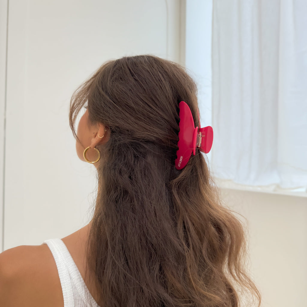 Ecofriendly Acetate Round Claw - Fuchsia