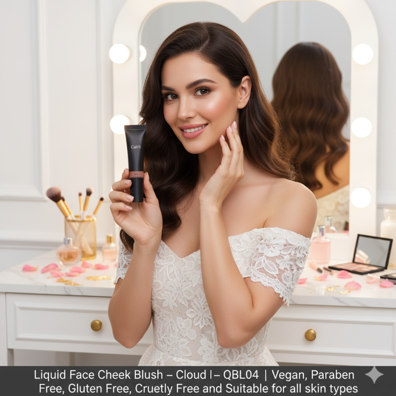 Liquid Face Cheek Blush - Cloud - QBL04 | Vegan, Paraben Free, Gluten Free, Cruelty Free and Suitable for all skin types